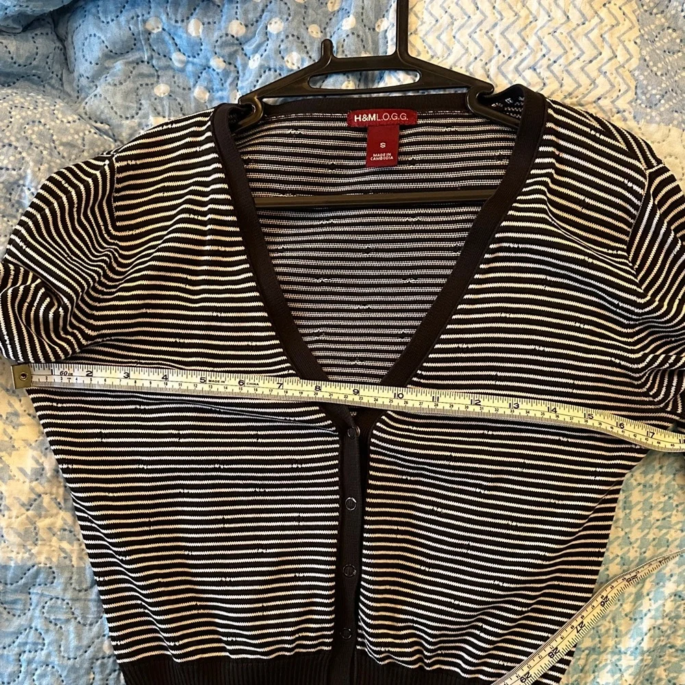 H&M Brown and White Striped Cardigan - Picture 6 of 6